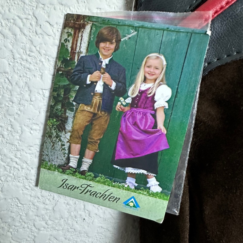 Isar-Trachten Kids Lederhosen Genuine Leather German Bavarian Brown Size 116 NWT - Picture 4 of 14